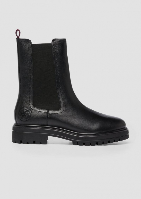 s.Oliver Chelsea Boots aus Glattleder - schwarz