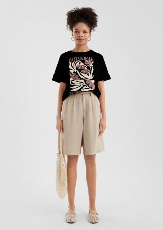 s.Oliver Baumwollshirt mit überschnittener Schulter - schwarz