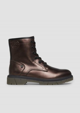 s.Oliver Stiefel mit Schnürung und Reißverschluss - bronze
