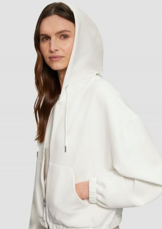 s.Oliver Scuba-Sweatjacke aus Modalmix im Relaxed Fit - creme