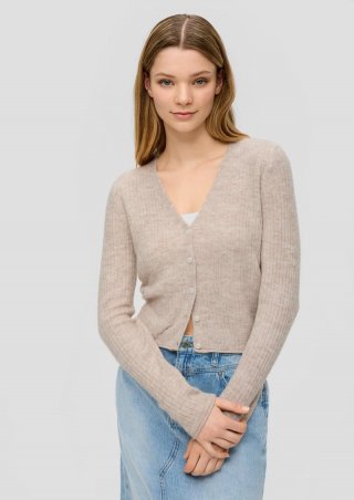s.Oliver Strickjacke mit V-Ausschnitt - beige