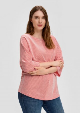 s.Oliver Shirt mit Streifenstruktur - hellorange