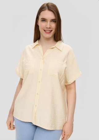 s.Oliver Relaxed Fit-Bluse aus Viskosemix mit Brusttaschen - beige