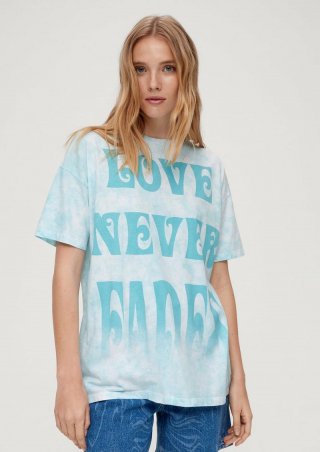 s.Oliver Batikshirt mit Statement-Print - hellblau