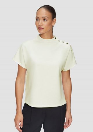 s.Oliver Jersey-Shirt mit dekorativen Knöpfen - creme