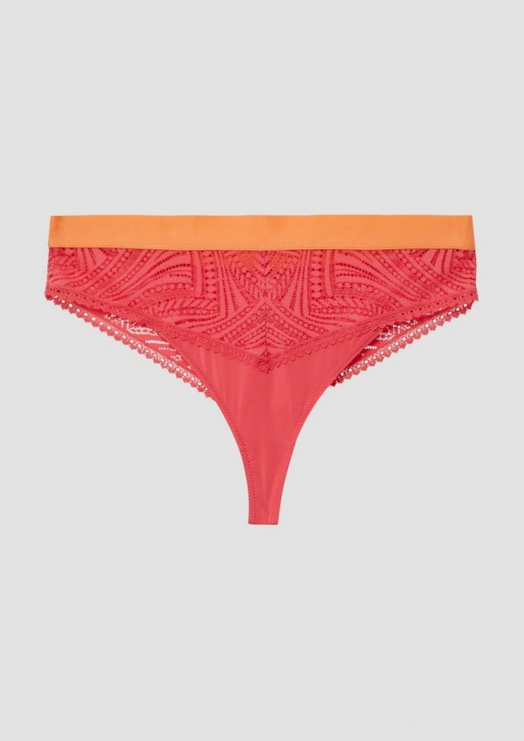 s.Oliver String mit Spitzen-Details - koralle