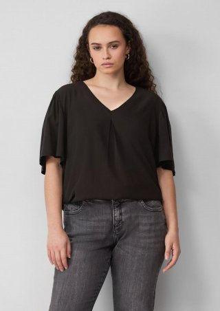 s.Oliver Bluse mit Puffärmeln - schwarz