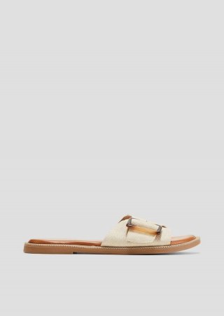 s.Oliver Pantoletten in Leder-Optik - helles beige