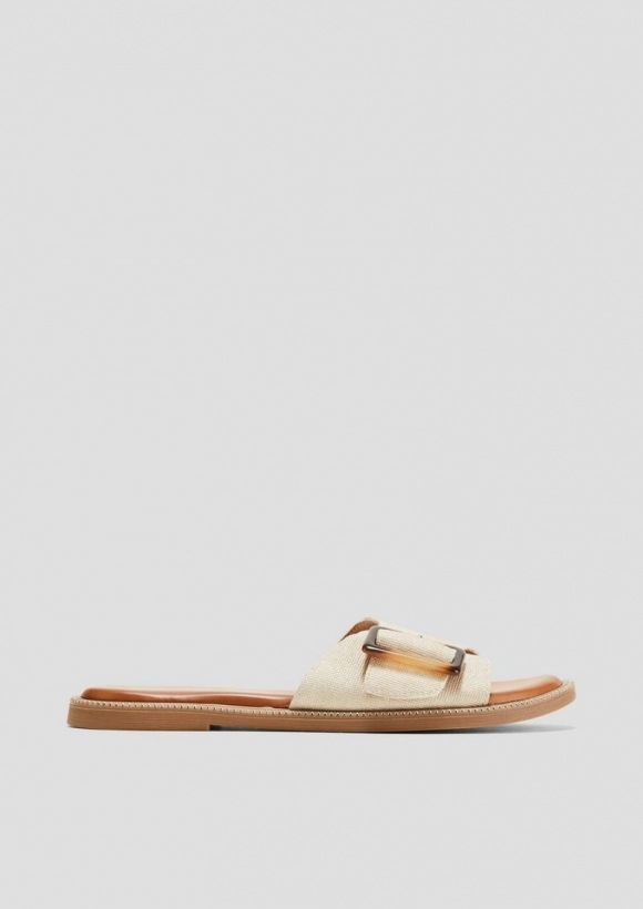 s.Oliver Pantoletten in Leder-Optik - helles beige