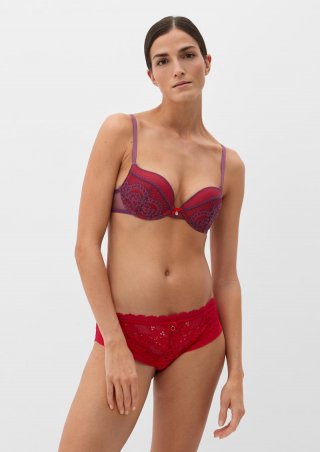 s.Oliver Push-Up-BH mit Spitze - bordeaux