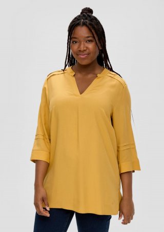 s.Oliver Viskosebluse mit Biesenfalten - gelb
