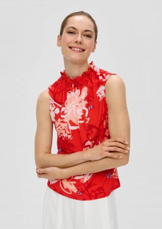 s.Oliver Jerseybluse ohne Ärmel - preiselbeere