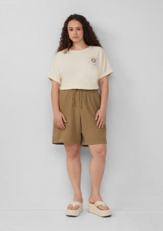 s.Oliver Shorts aus Musselin - tannengrün