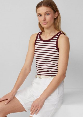 s.Oliver Weiches Slim-Fit-Top aus Rippware - bordeaux
