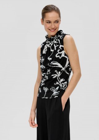 s.Oliver Jerseybluse ohne Ärmel - schwarz