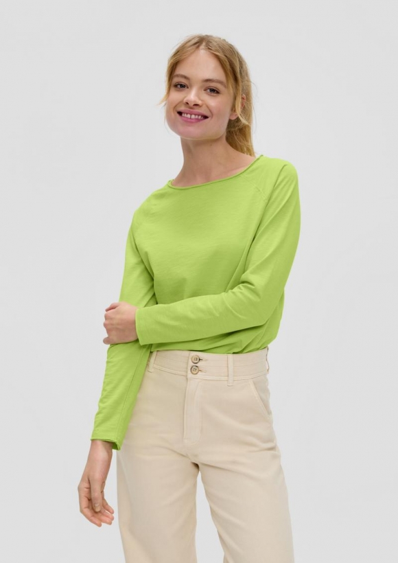 s.Oliver Longsleeve aus Baumwolle - limettengrün