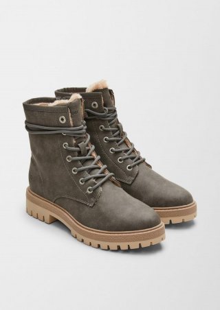 s.Oliver Gefütterte Boots aus Lederimitat - grau