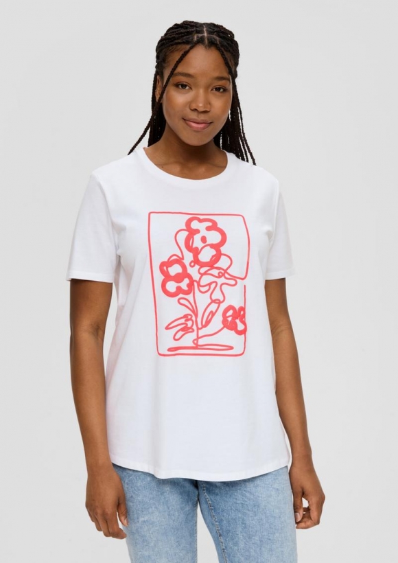 s.Oliver T-Shirt aus Baumwolle - weiß