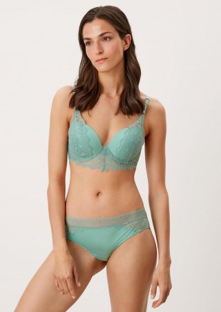 s.Oliver Slip mit Materialmix - ozeangrün