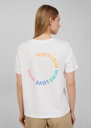 s.Oliver T-Shirt mit Pride-Motiv - weiß
