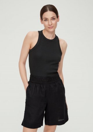 s.Oliver Tanktop aus Baumwollstretch - schwarz
