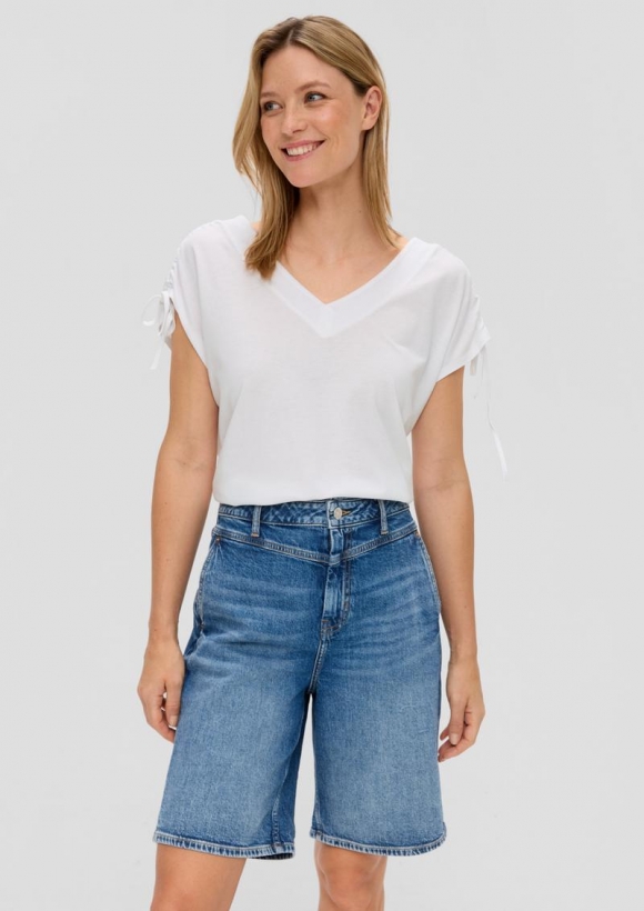 s.Oliver Ärmelloses Shirt mit Bindedetails an der Schulterpartie - weiß