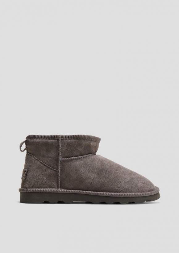 s.Oliver Flache Stiefel aus Leder - graphit