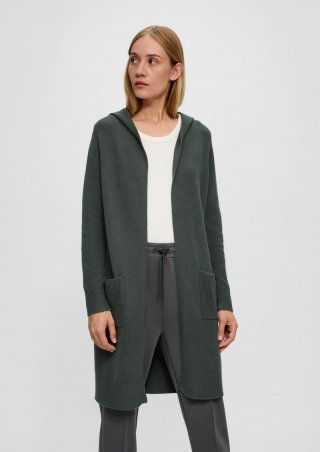 s.Oliver Long-Cardigan mit Kapuze - olivgrün