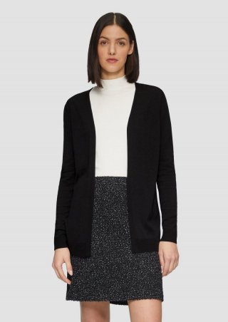 s.Oliver Cardigan aus Viskose-Baumwollmix - schwarz