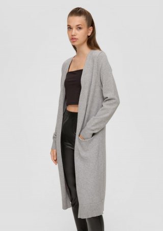 s.Oliver Strickjacke aus Viskosemix - grau meliert
