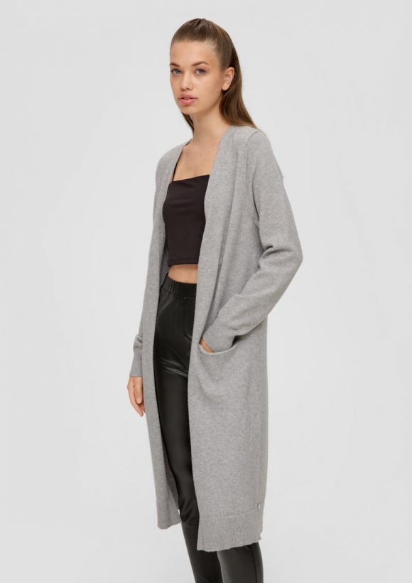 s.Oliver Strickjacke aus Viskosemix - grau meliert