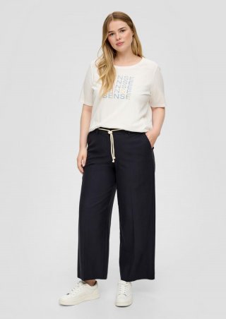 s.Oliver Regular: Twill-Hose aus Viskosemix - navy