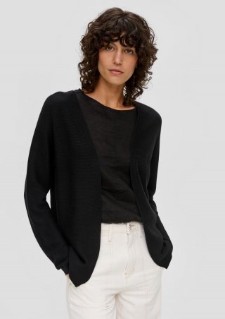 s.Oliver Strickjacke aus Viskosemix - schwarz