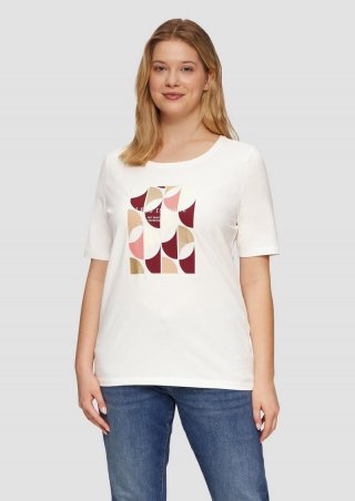 s.Oliver T-Shirt mit Frontprint - ecru