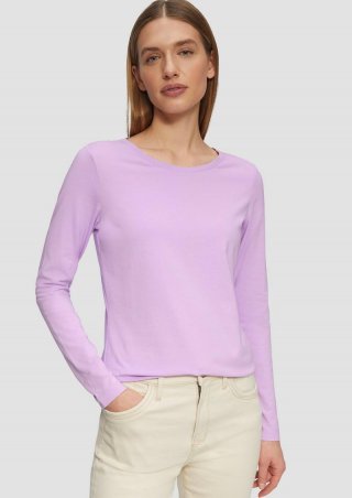 s.Oliver Longsleeve aus Baumwollstretch - lavendel
