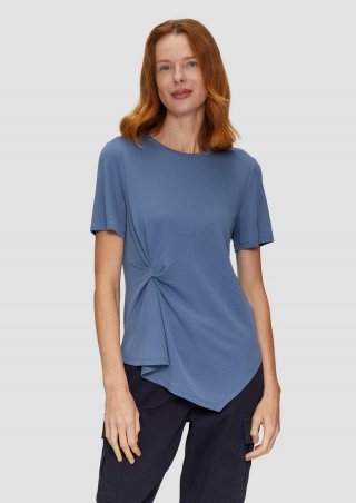 s.Oliver Fließendes T-Shirt mit Knotendetail - hellblau