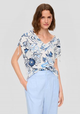 s.Oliver Ärmelloses Shirt mit Bindedetails an der Schulterpartie - blau