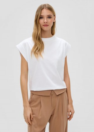 s.Oliver T-Shirt mit Kappärmeln - weiß