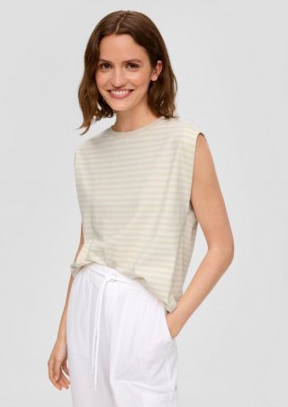s.Oliver Gestreiftes Shirt im Relaxed Fit aus Interlock-Jersey - ecru