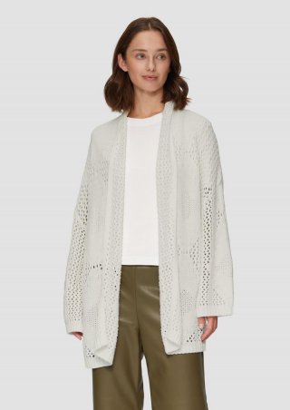 s.Oliver Oversized Cardigan mit Ajour-Muster - creme