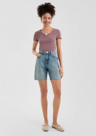 s.Oliver Jeans-Shorts Mom / Relaxed Fit / High Rise - blau