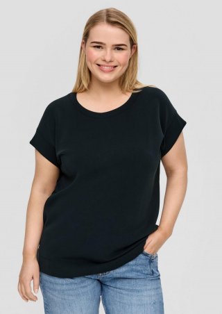 s.Oliver T-Shirt aus Scuba - schwarz