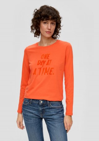 s.Oliver Longsleeve mit Effektprint - orange