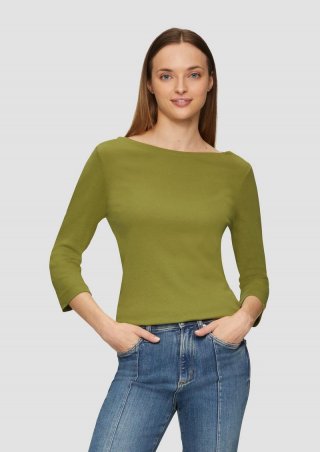 s.Oliver T-Shirt mit 3/4-Arm und U-Boot Ausschnitt - guacamole