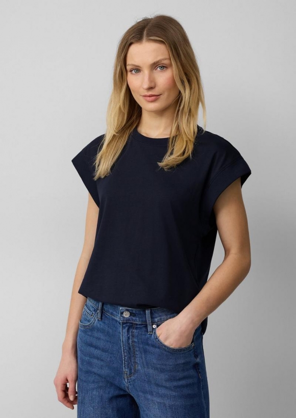 s.Oliver T-Shirt im Relaxed Fit mit überschnittenen Schultern - navy