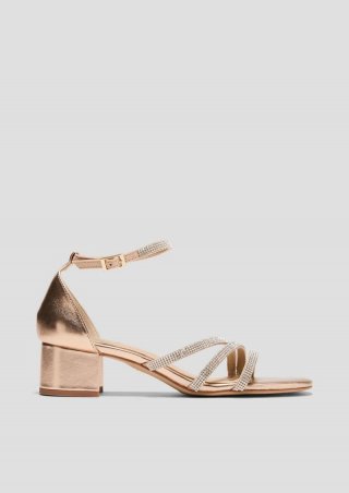 s.Oliver Sandalen mit Riemchen und Blockabsatz - roségold