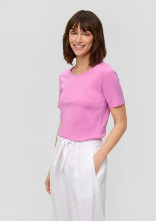 s.Oliver T-Shirt aus Interlockjersey im Slim Fit - rosa