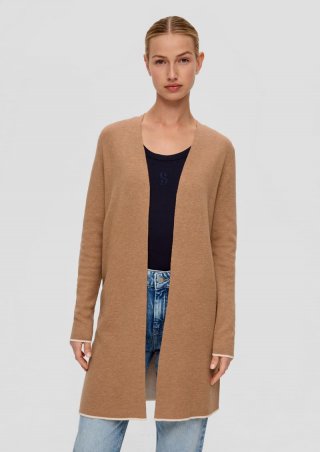 s.Oliver Long-Cardigan in Doubleface-Qualität - sandstein