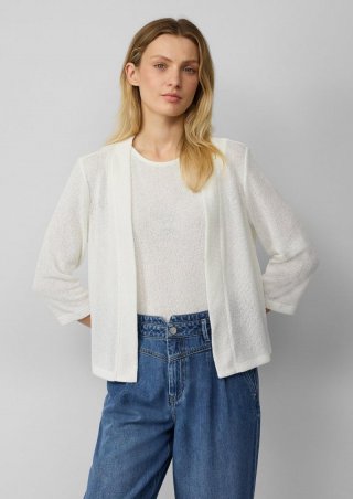 s.Oliver Cardigan aus Bouclégarn mit 3/4-Ärmeln - creme