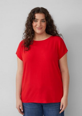 s.Oliver Fließendes Jersey-Shirt mit überschnittenen Schultern - rot